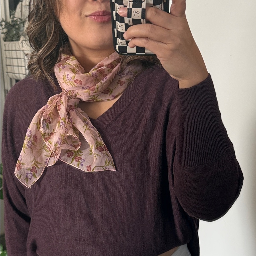 No Brand Soft Cottagecore Long Floral Scarve. OS